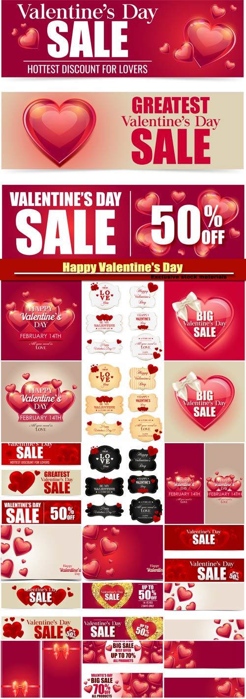 Valentine vector banner sale