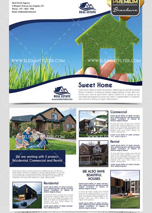 Real Estate Premium Bi-Fold PSD V10 Brochure Template