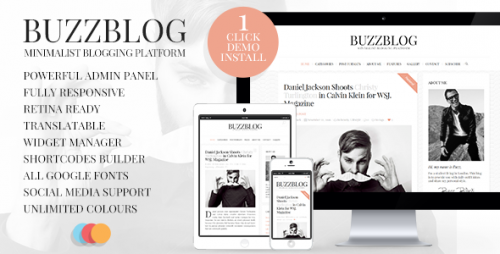 Download Nulled BuzzBlog v2.1 - Clean & Personal WordPress Blog Theme product cover