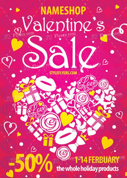 Valentine’s Sale PSD V13 Flyer Template