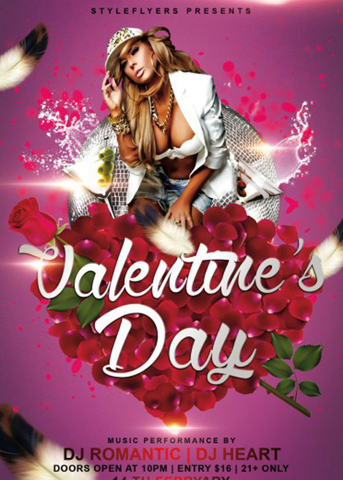 Valentine’s day PSD V13 Flyer Template with Facebook Cover