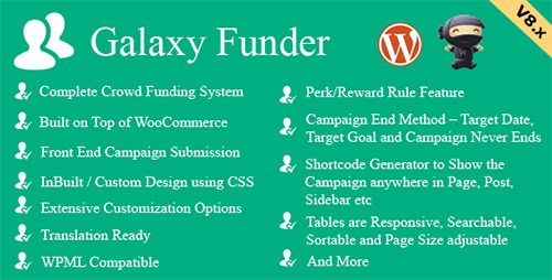 CodeCanyon - Galaxy Funder v8.7 - WooCommerce Crowdfunding System - 7360954