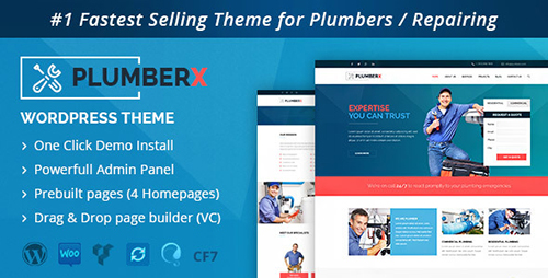 ThemeForest - Plumber v2.45 - Construction and Repairing WordPress Theme - 14036883