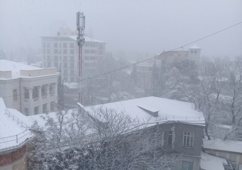"Курортную столицу" Крыма засыпало снегом [фото]