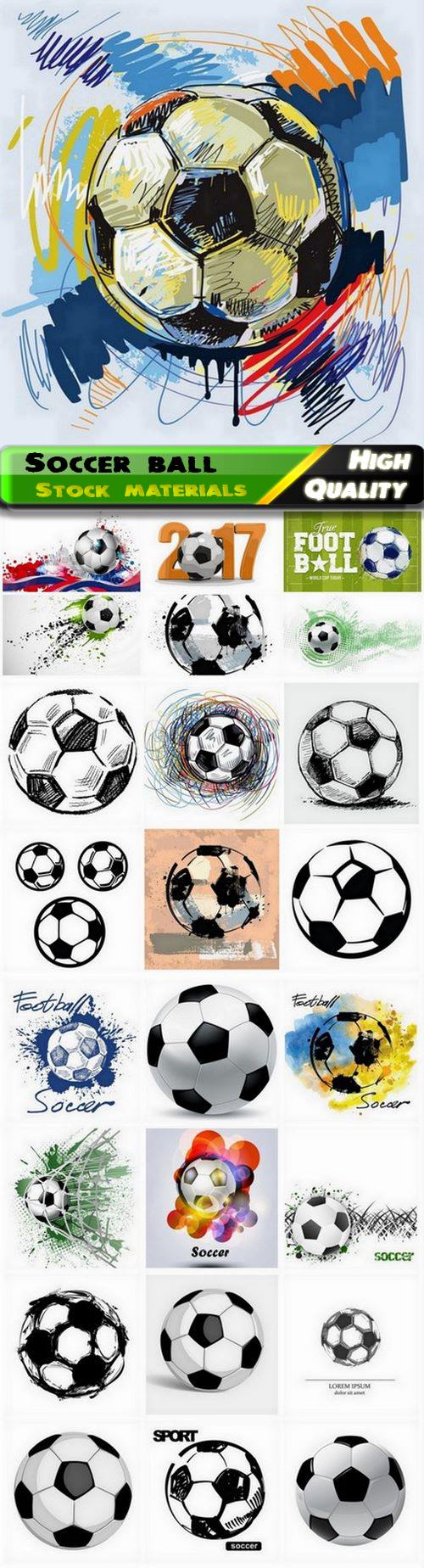 Soccer ball illustration for football championship card 25 Eps