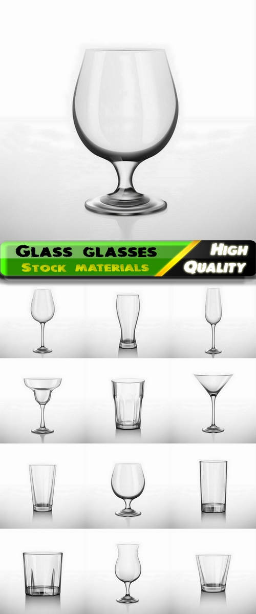 Glass glasses for water and alcoholic drinks 12 Eps