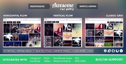 CodeCanyon - Awesome Gallery v2.1.1 - Instagram, Flickr, Facebook galleries on your site. - 6462937