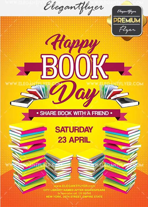 World Book Day Flyer PSD V11 Template + Facebook Cover