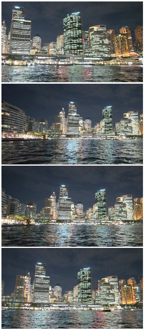 Video footage Panoramic views of Sydney at night, night city HD