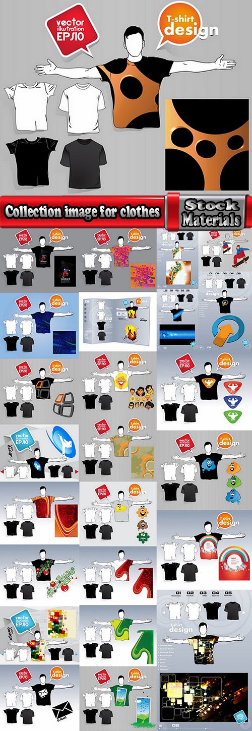 Collection image for clothes image for T-shirt template example stickers 3-25 EPS