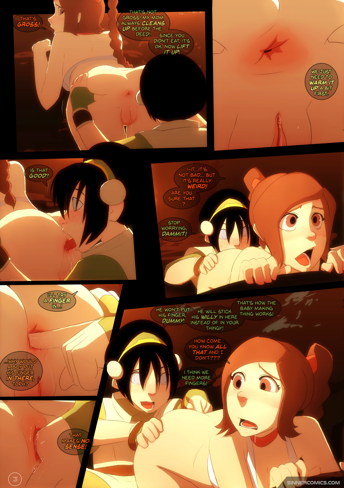 Updated comic by Sinnercomics - Sillygirl - Toph vs Ty Lee - Avatar The Last Airbender - 9 pages - Adult comic