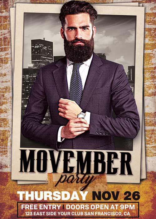 Movember Party V9 Flyer Template
