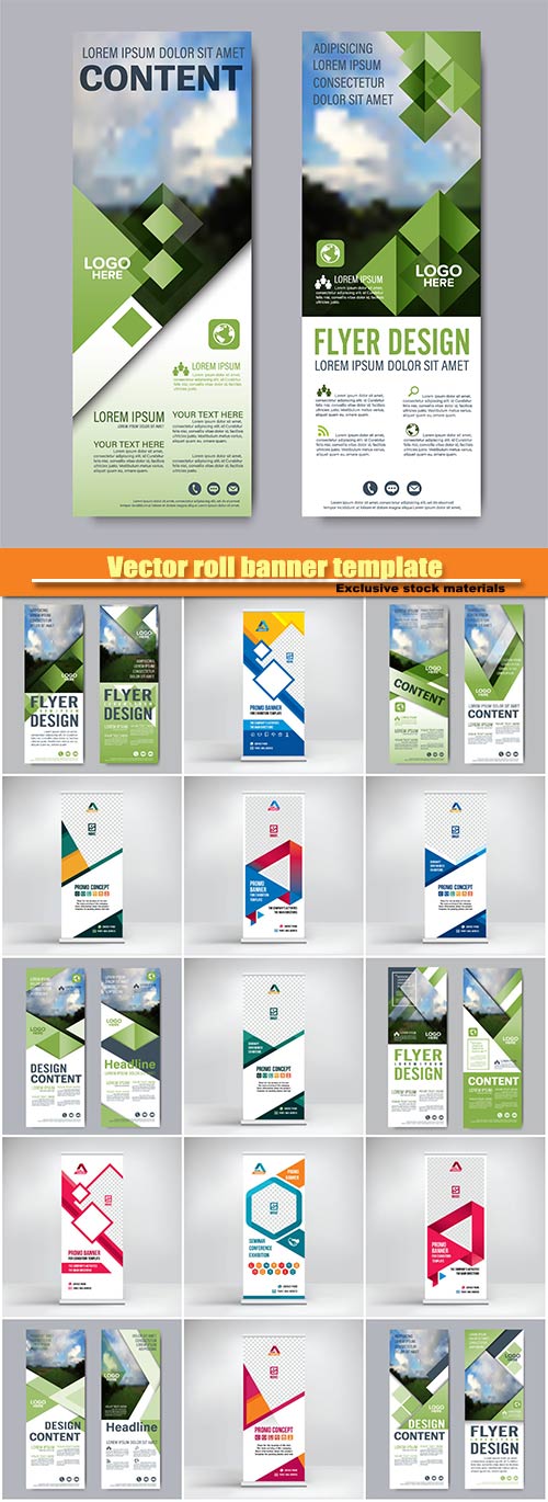 Vector roll banner template