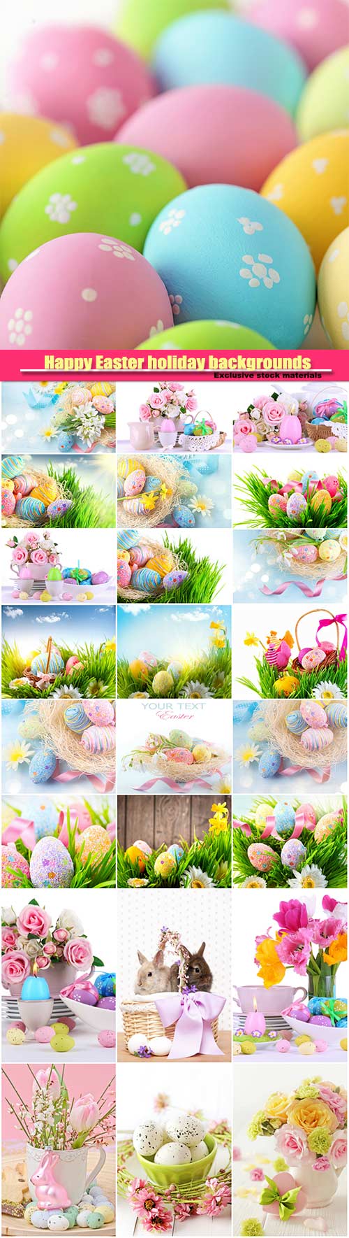 Happy Easter holiday backgrounds, Easter eggs