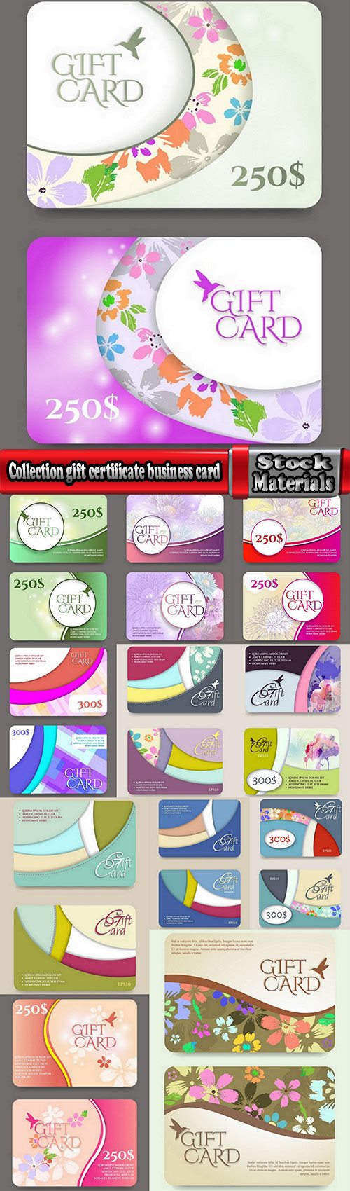 Collection gift certificate business card banner flyer calling card poster 28-12 EPS