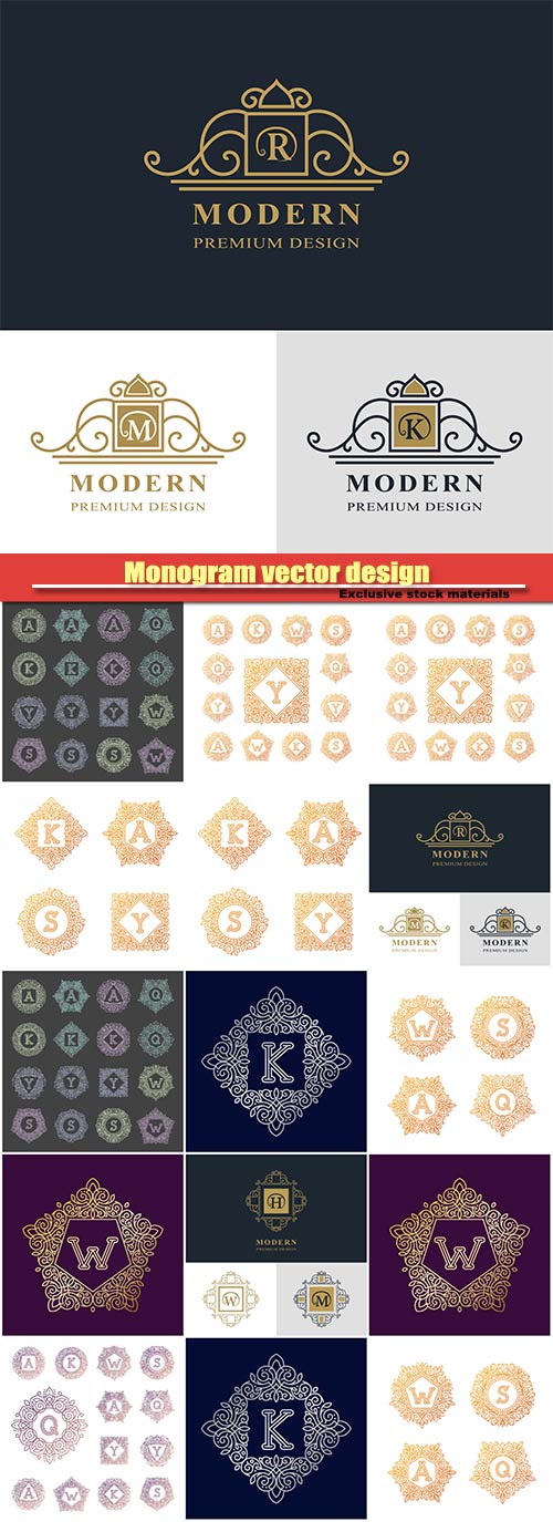 Monogram vector design, luxury logo