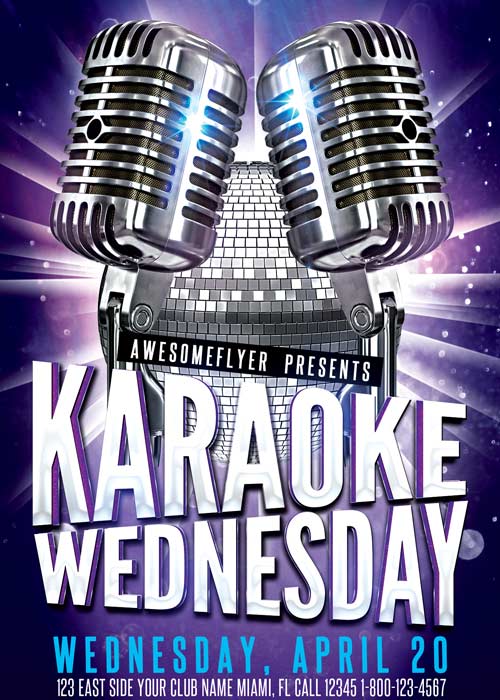 Karaoke Wednesday Party V10 Flyer Template