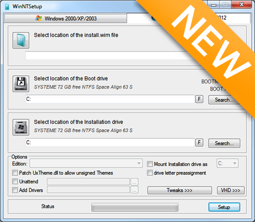 WinNTSetup 3.8.8 Beta 3 / 3.8.7.4 Final (x86/x64) Portable