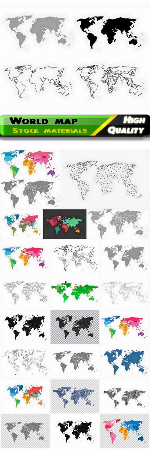 Abstract illustration of world map 25 Eps