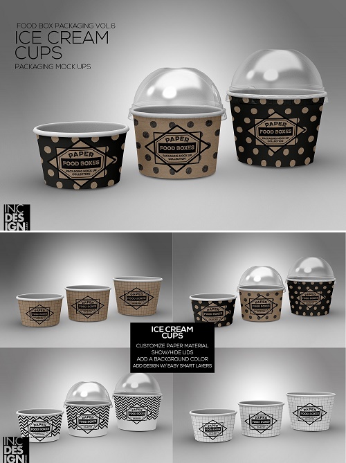 Ice Cream Cups with lids