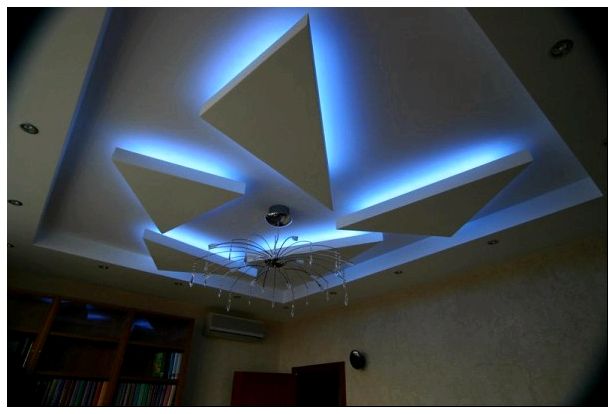 подвесной потолок из гипсокартона с подсветкой