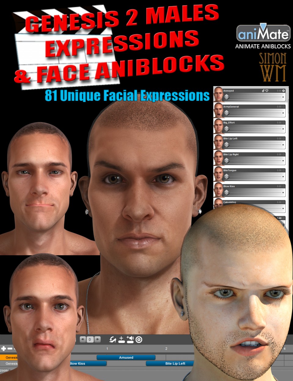 Genesis 2 Male(s) Expressions & Face aniBlocks