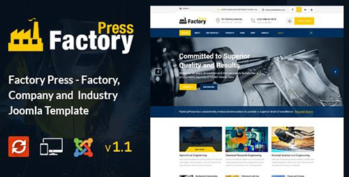 ThemeForest - Factory Press v1.1 - Industrial Business Joomla Template - 18070580