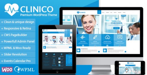 NULLED Clinico v1.6.8 - Premium Medical and Health Theme product graphic