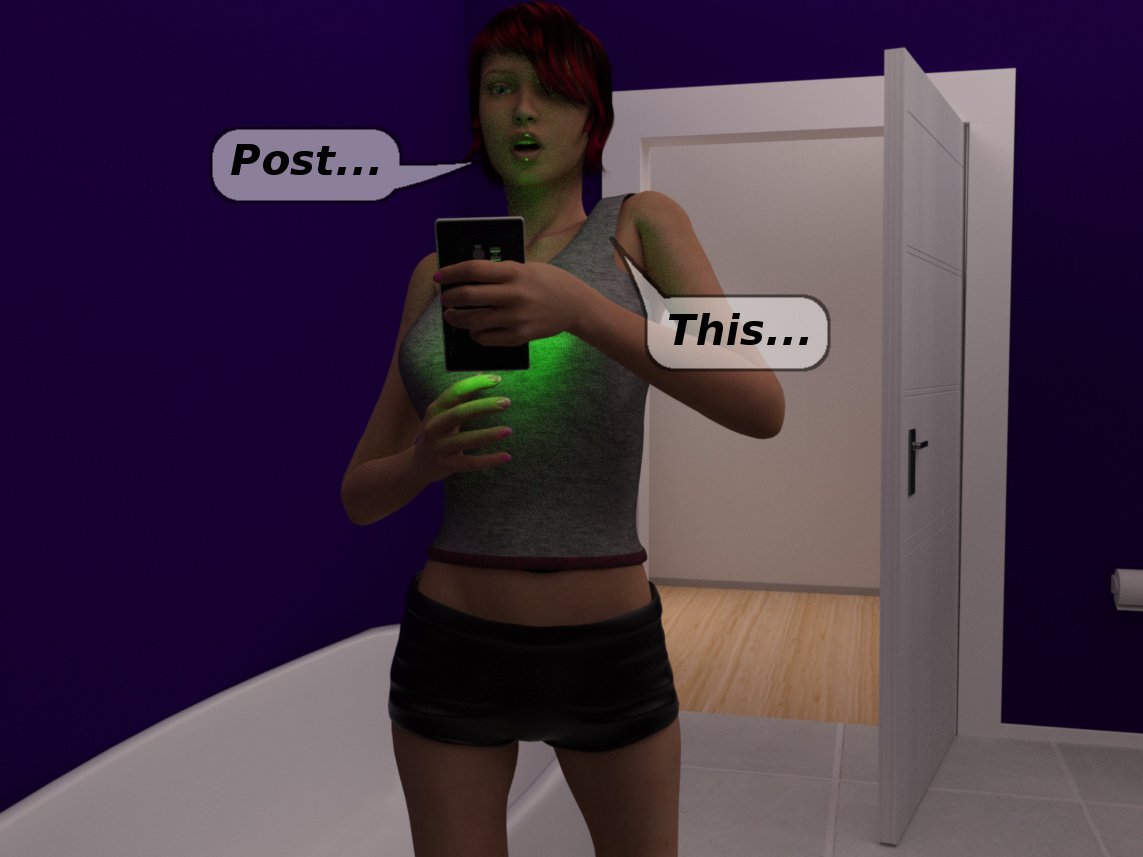 Sexy She-hulk in Selfie Remastered by Adiabatic combustion