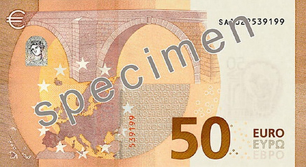 Заведена в обращение освеженная купюра номиналом 50 евро(фото)