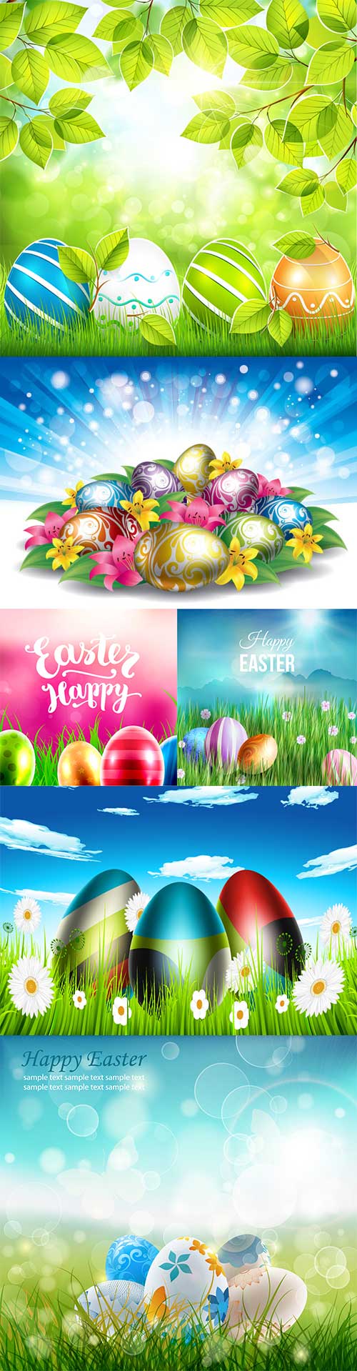 Happy Easter greeting cards and backgrounds vector