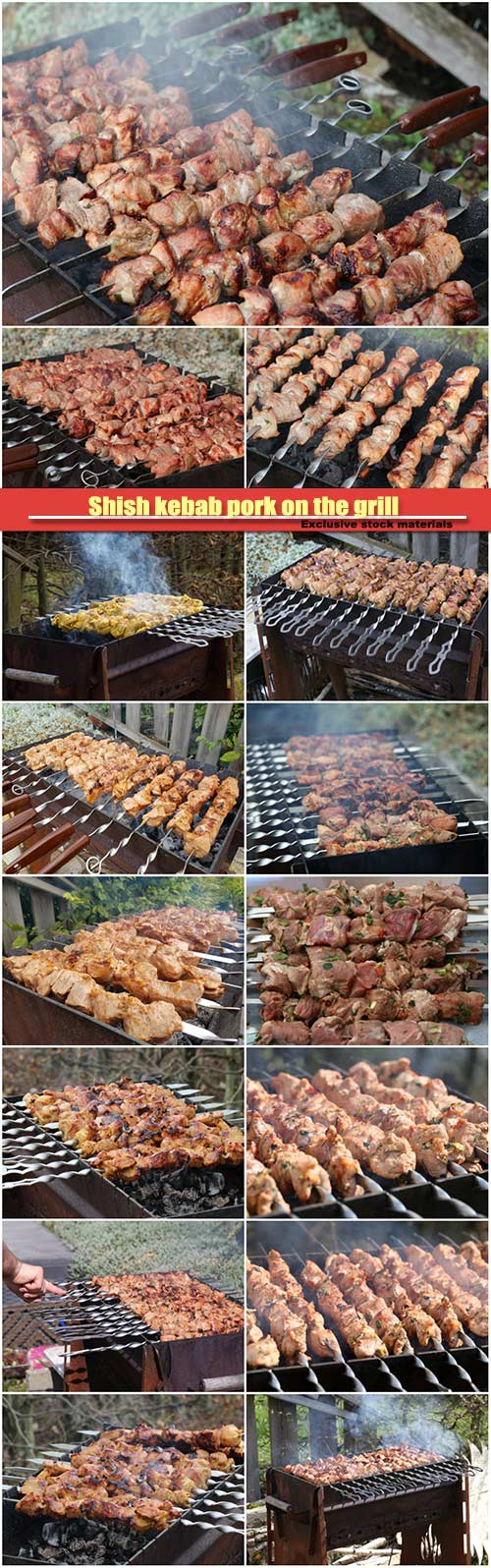 Shish kebab pork on the grill