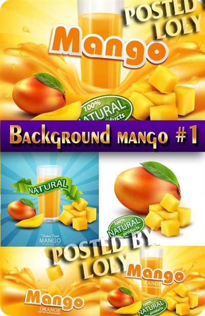 Vector background mango #1 - Stock Vector