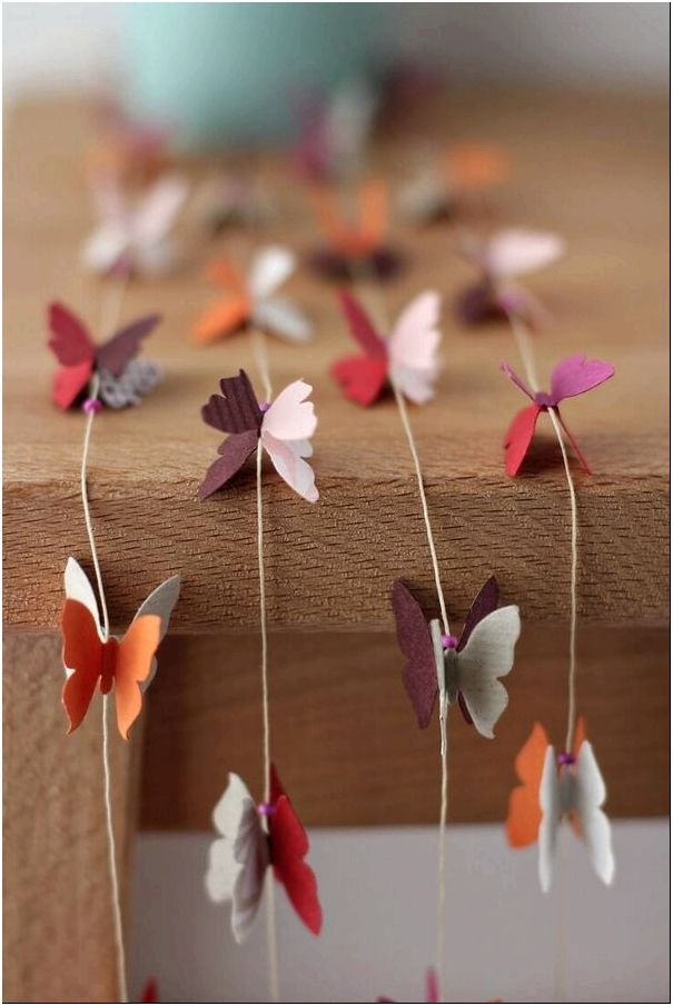 Фото — 38 Декоративные шторы из бумажных бабочек