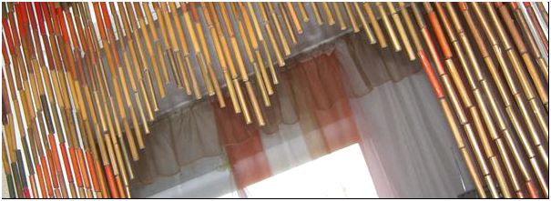 Фото — 44 Декоративные шторы из деревянных трубочек