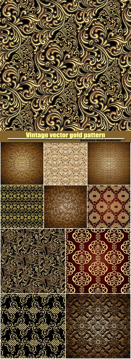 Vintage vector gold pattern