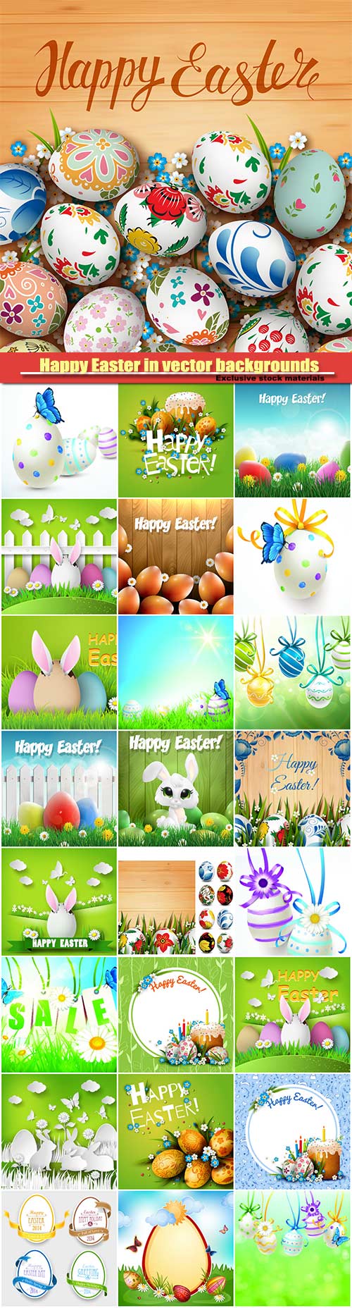 Happy Easter in vector backgrounds