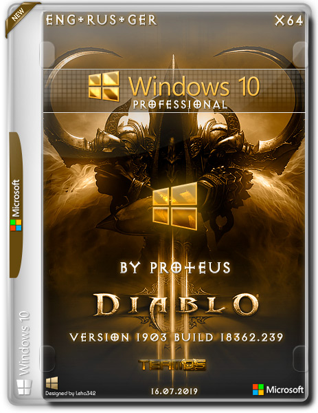 Windows 10 Pro x64 1903 Diablo by Proteus (ENG+RUS+GER/2019)