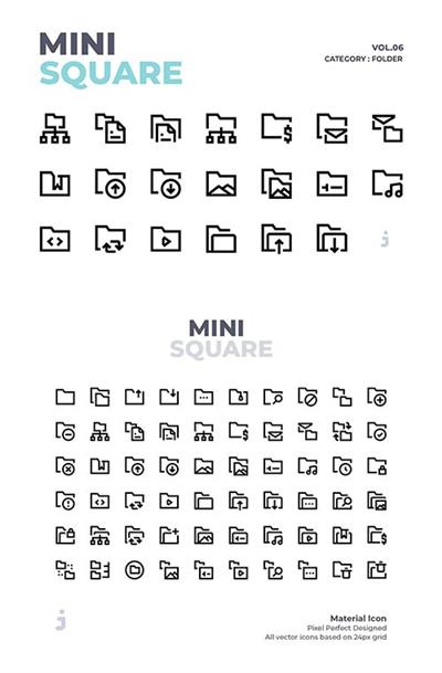Mini square   60 Folder Vector Icons