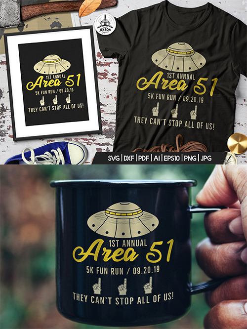 Storm Area 51 Funny Print T-Shirt, UFO Aliens Logo Template