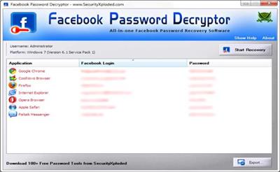 Facebook Password Decryptor 14.5