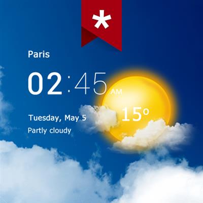 Transparent clock weather (Ad free) v3.11.01