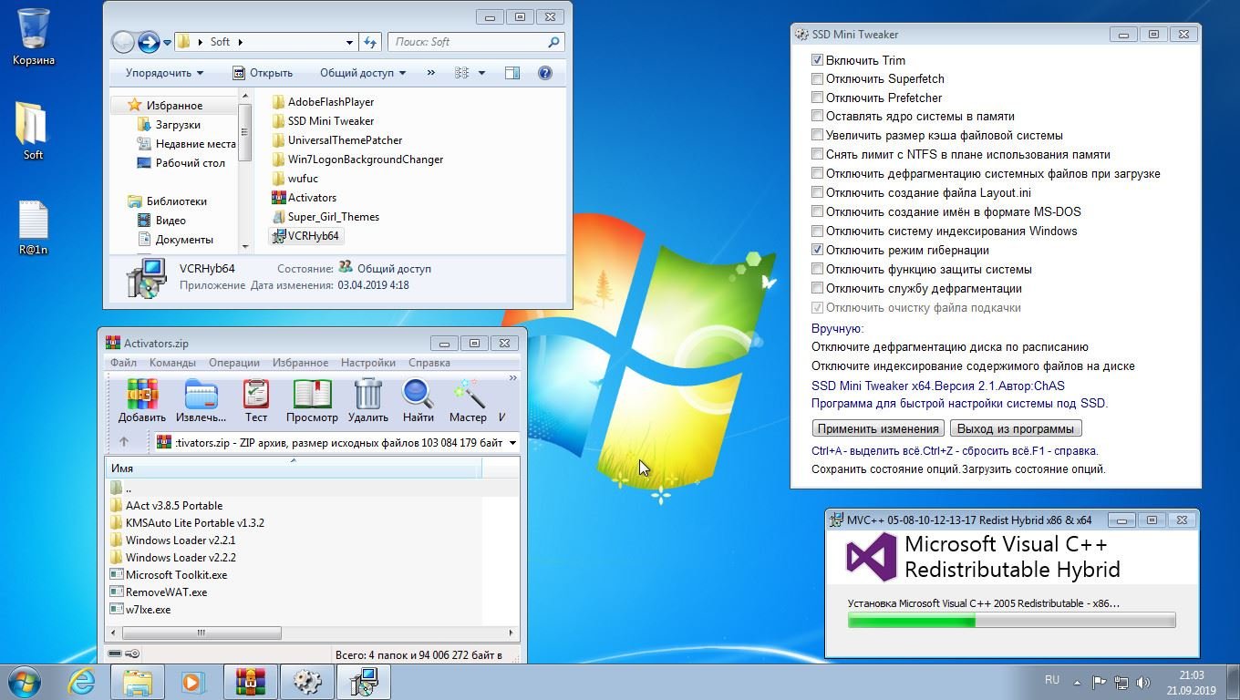Windows 7 SP1 x64 6n1 Final v.09.2019 by YahooXXX (RUS/ENG)