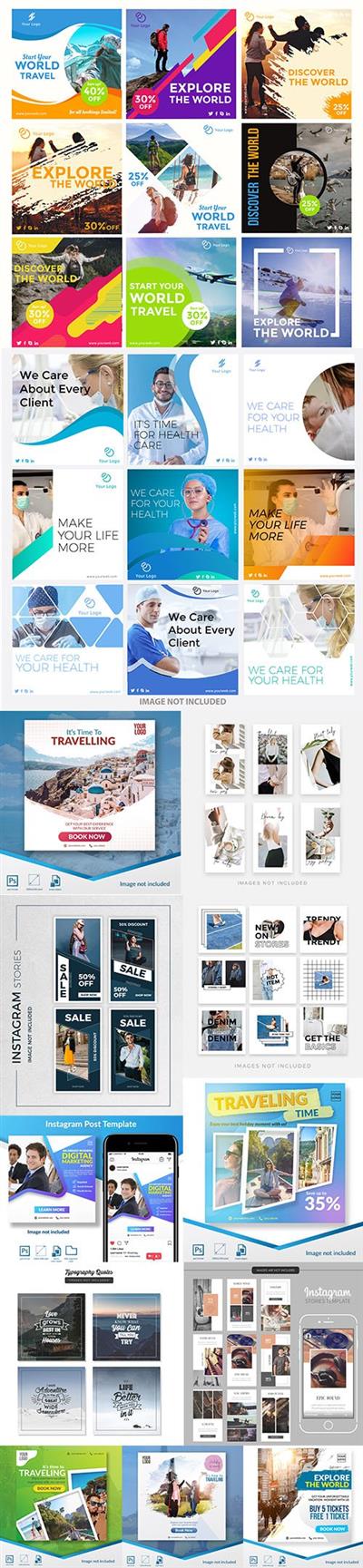 Social Media Post PSD and EPS Template Set 8