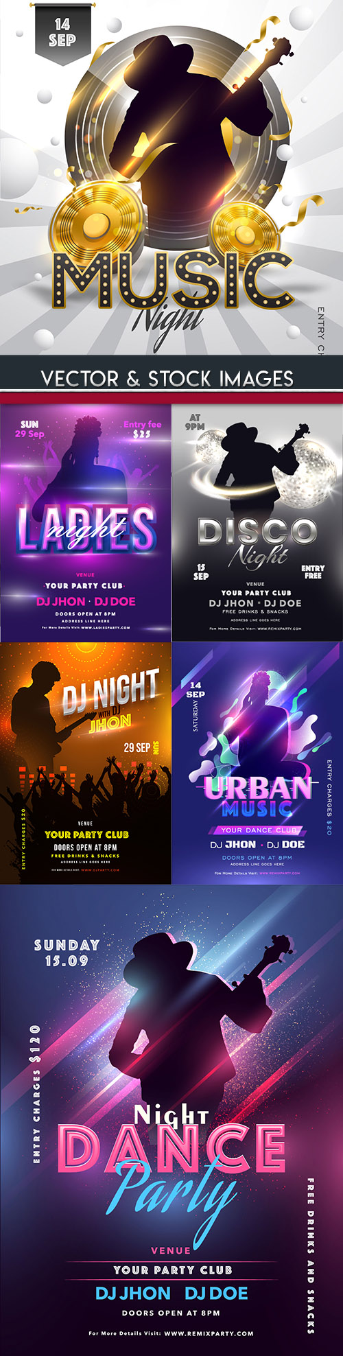 Nightclub and festive concert modern flyer design
