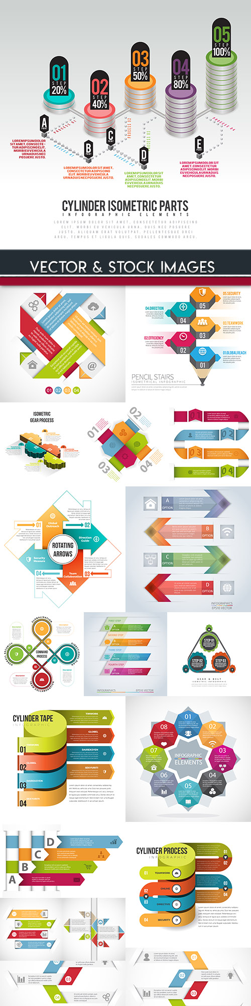 Business infographics options elements collection 99