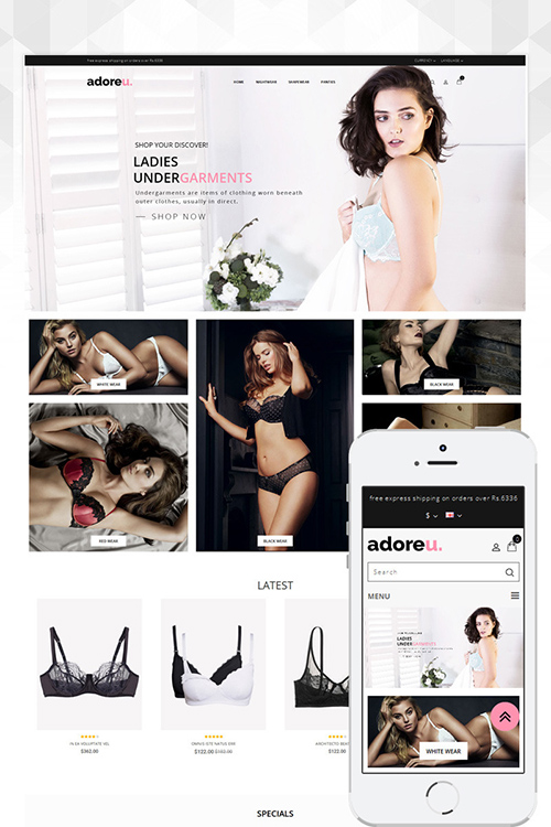 Lingerie Store OpenCart Template 86123