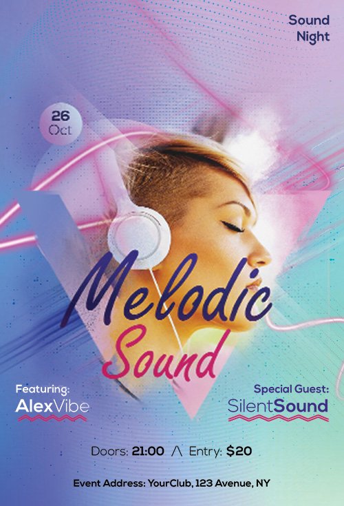 Melodic Sound - Premium flyer psd template