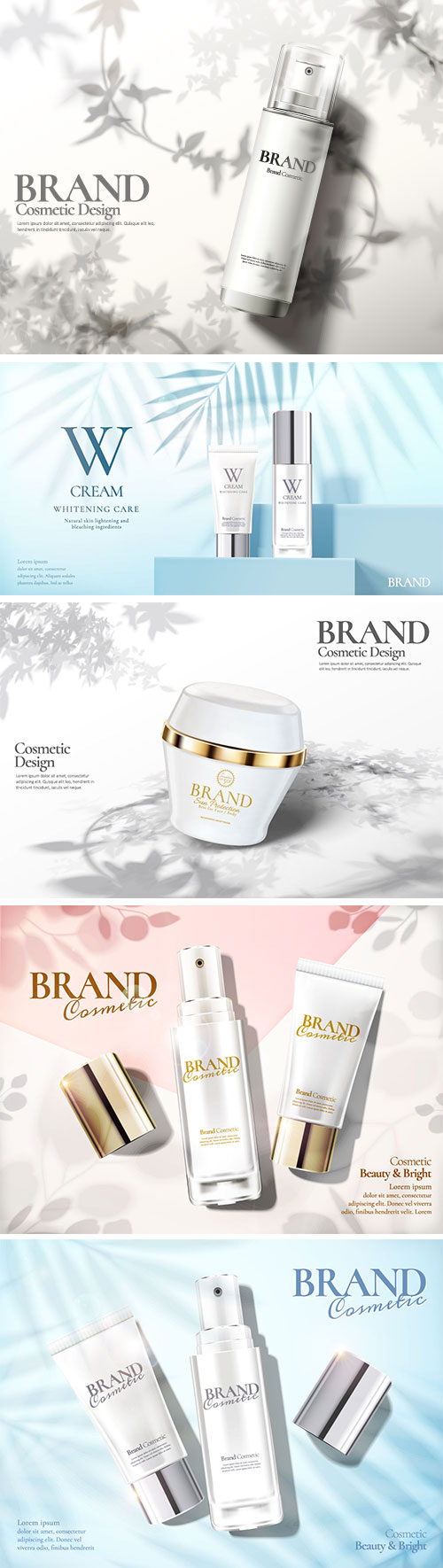 Skin care set ads vector illustration template