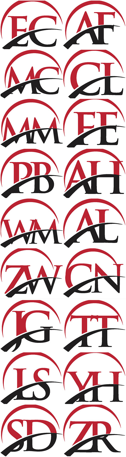 Red vector letter logo swoosh